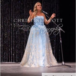 SHERRI HILL Light Blue Pageant + Prom Dress